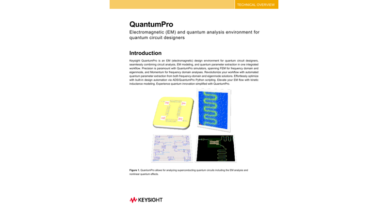 QuantumPro Electromagnetic (EM) and Quantum Analysis Environment for Quantum Circuit Designers